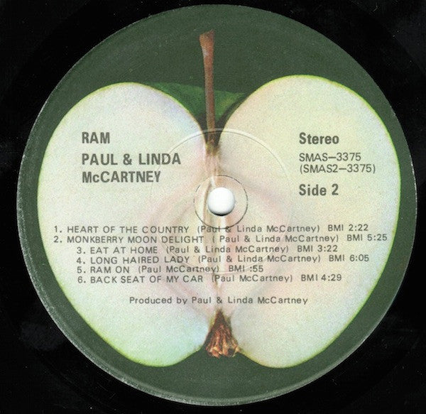 Paul McCartney And Linda McCartney - Ram - Mint- LP Record (VG+ cover) 1971 Apple USA Original Press Vinyl - Pop Rock / Classic Rock - Shuga Records