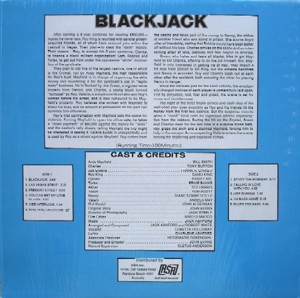 Jack Ashford / Robert White - The Name Of The Game Is...Blackjack (1978) - NM- (VG cover) LP Record Ruff Stuff Australia Vinyl - Soundtrack - Shuga Records