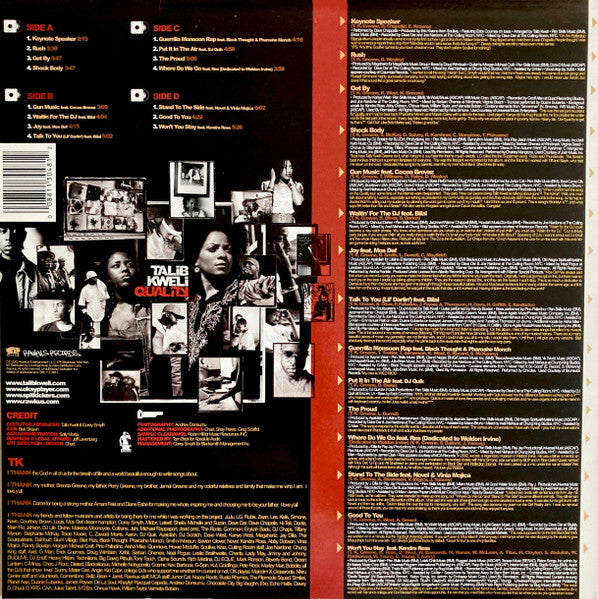 Talib Kweli - Quality - Mint- 2 LP Record (VG cover) 2002 Rawkus USA Original Vinyl - Hip Hop