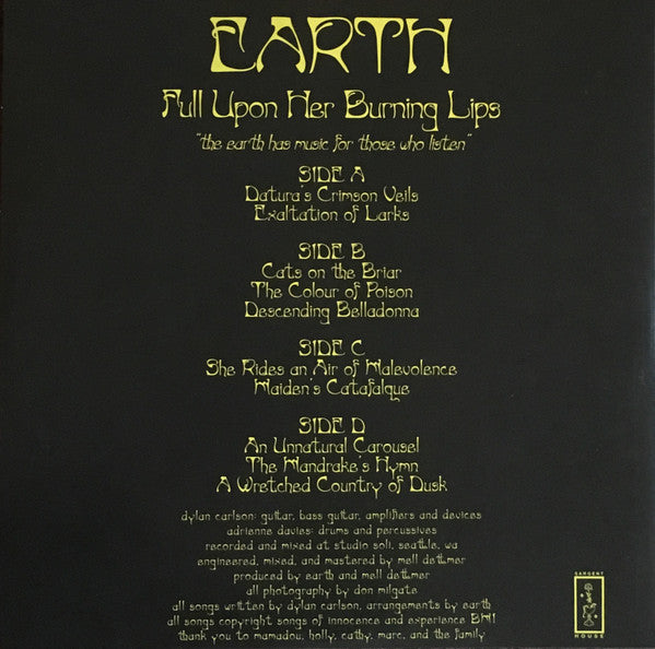 Earth - Full Upon Her Burning Lips - Mint- 2 LP Record 2019 Sargent House Gold & Black Galaxy Swirl Vinyl - Post-Rock / Minimal / Drone - Shuga Records