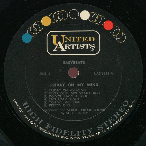 The Easybeats - Friday On My Mind - VG+ LP Record 1967 United Artists USA Original Vinyl - Pop Rock / Beat - Shuga Records