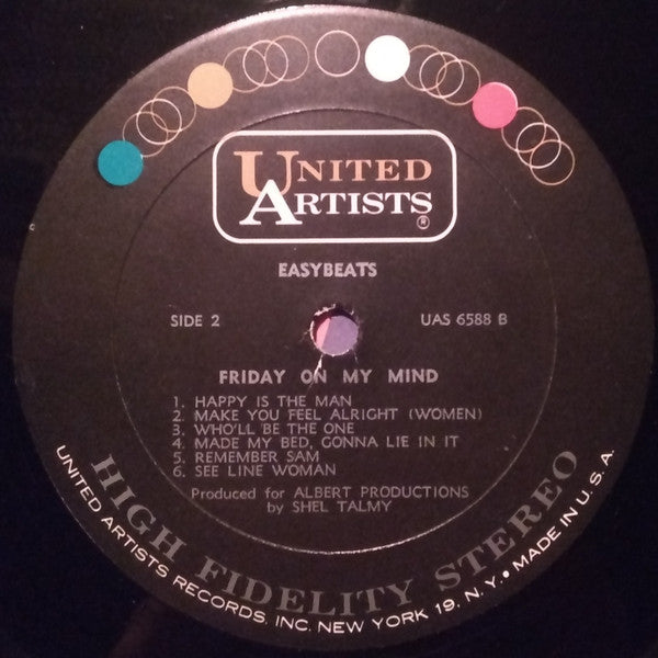 The Easybeats - Friday On My Mind - VG+ LP Record 1967 United Artists USA Original Vinyl - Pop Rock / Beat - Shuga Records