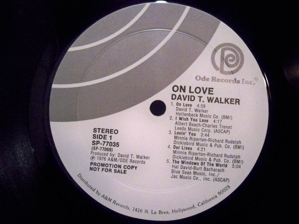 David T. Walker ‎- On Love - VG LP Record 1976 Ode USA Promo Vinyl - Soul / Funk / Fusion - Shuga Records