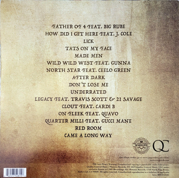 Offset - Father Of 4 - Mint- 2 LP Record 2019 Quality Control Mustard Yellow Vinyl - Hip Hop - Shuga Records