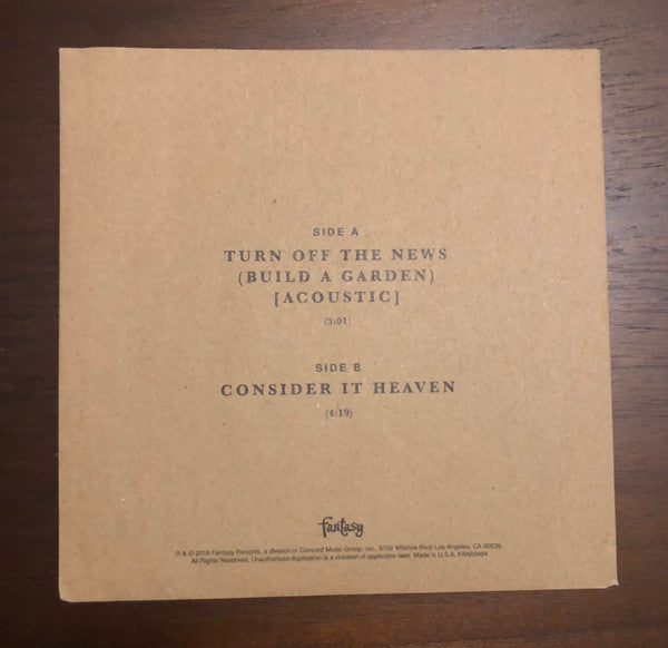 Lukas Nelson & Promise Of The Real – Turn Off The News (Build A Garden)(Acoustic) / Consider It Heaven - New 7" Single Record 2019 Fantasy USA Vinyl - Rock / Folk Rock - Shuga Records