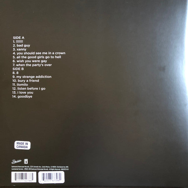 Billie Eilish ‎– When We All Fall Asleep, Where Do We Go? - New LP Record 2019 Darkroom/FYE Exclusive Baby Blue Vinyl - Indie Pop - Shuga Records