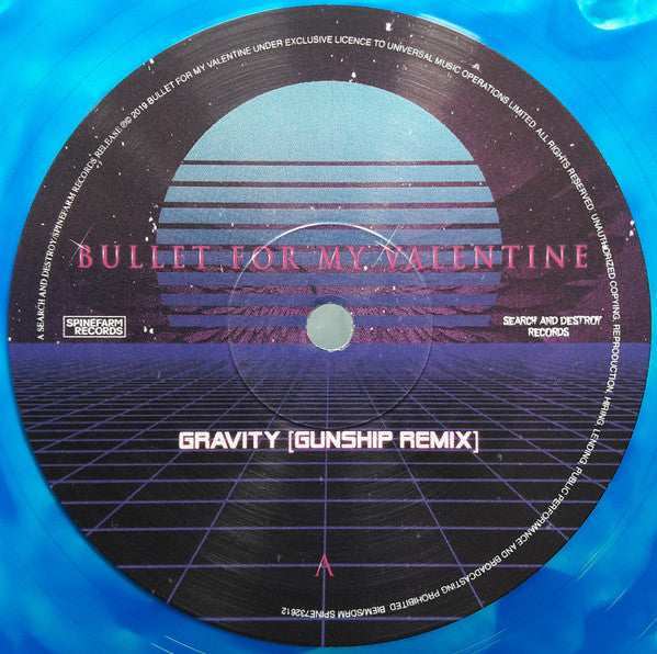 Bullet For My Valentine - Gravity (Gunship Remix) / Radioactive - New 10" Single Record 2019 Spinefarm Search And Destroy Blue Marbled Vinyl - Nu Metal / Metalcore - Shuga Records