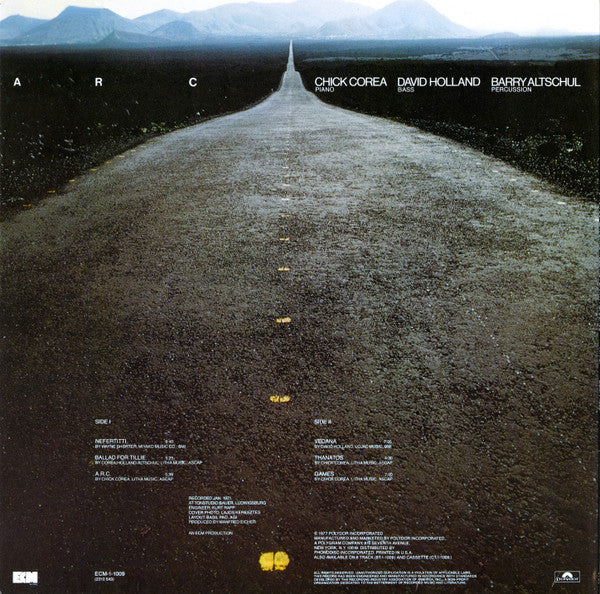 Chick Corea / David Holland / Barry Altschul - A. R. C. - VG+ LP Record 1977 ECM USA Vinyl - Avant-garde Jazz - Shuga Records