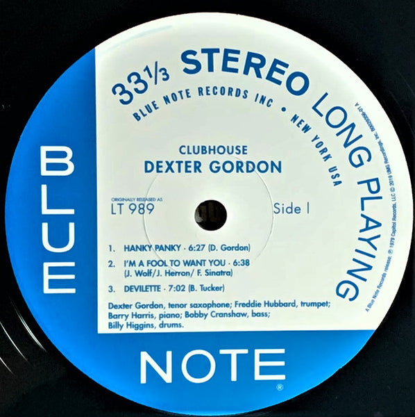 Dexter Gordon - Clubhouse (1965) - Mint- LP Record 2019 Blue Note Tone Poet 180 gram Vinyl - Jazz / Hard Bop - Shuga Records