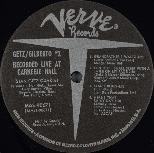 Stan Getz - Joao Gilberto – Getz / Gilberto #2 - VG LP Record 1966 Verve Capitol Record Club Vinyl - Jazz / Bossa Nova / Hard Bop - Shuga Records
