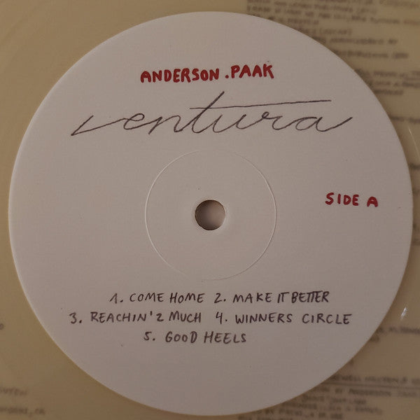 Anderson .Paak - Ventura - Mint- LP Record 2019 Aftermath USA Milky Clear Vinyl - Hip Hop / Funk - Shuga Records