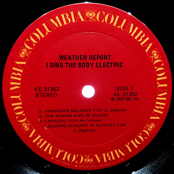 Weather Report - I Sing The Body Electric - VG+ LP Record 1972 Columbia USA Vinyl - Jazz / Fusion - Shuga Records