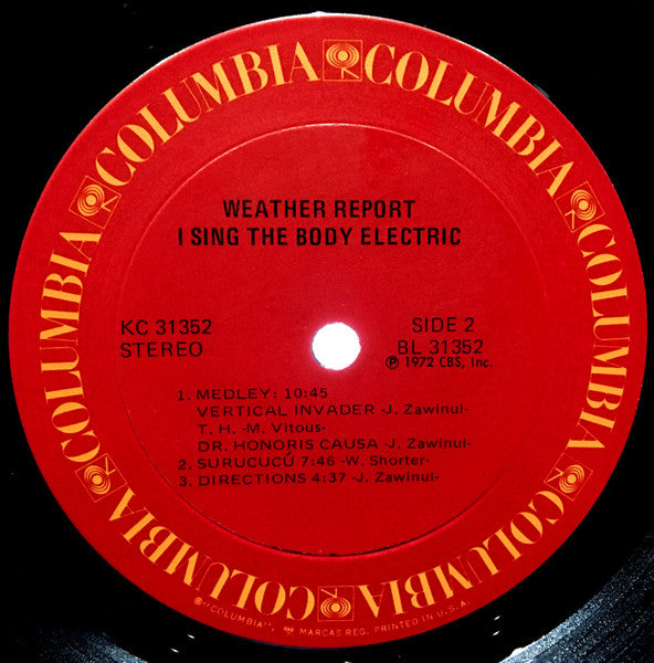 Weather Report - I Sing The Body Electric - VG+ LP Record 1972 Columbia USA Vinyl - Jazz / Fusion - Shuga Records