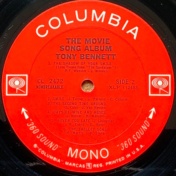 Tony Bennett – The Movie Song Album - Mint- LP Record 1966 Columbia USA Mono Original Vinyl - Jazz / Big Band / Pop Vocal - Shuga Records