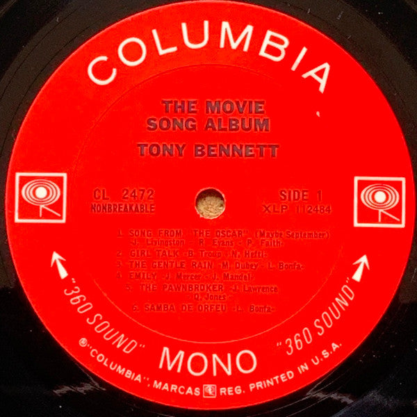 Tony Bennett – The Movie Song Album - Mint- LP Record 1966 Columbia USA Mono Original Vinyl - Jazz / Big Band / Pop Vocal - Shuga Records