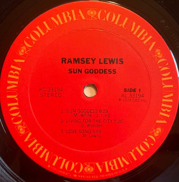 Ramsey Lewis - Sun Goddess VG+ LP Record 1974 Columbia USA Vinyl - Jazz-Funk / Soul-Jazz - Shuga Records
