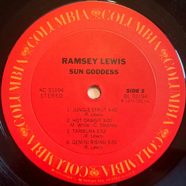 Ramsey Lewis - Sun Goddess VG+ LP Record 1974 Columbia USA Vinyl - Jazz-Funk / Soul-Jazz - Shuga Records