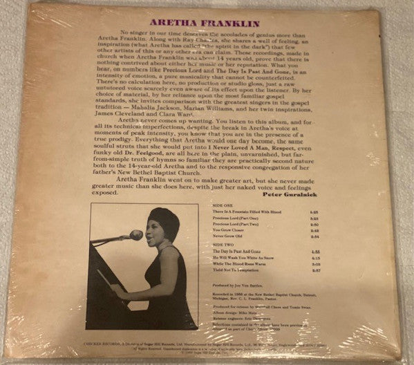 Aretha Franklin - Aretha Gospel (1965) - VG+ LP Record 1982 Checker USA Promo White Label Vinyl - Soul / Gospel - Shuga Records