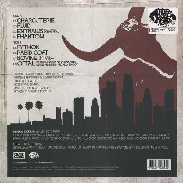 GeneralBackPain Produced By Flu - Bovine - New LP Record 2019 Tuff Kong Italy Red Marbled Vinyl & Numbered - Hardcore Hip-Hop - Shuga Records