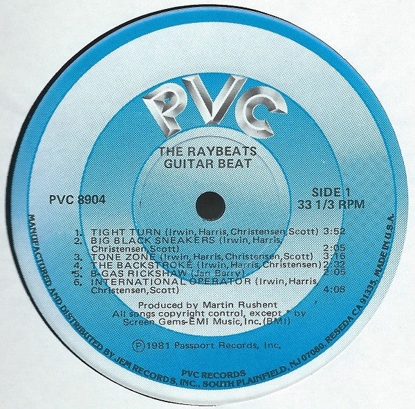 The Raybeats - Guitar Beat - VG+ LP Record 1981 PVC USA Vinyl - Garage Rock / Surf Rock - Shuga Records