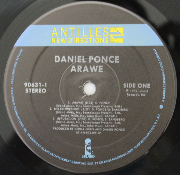 Daniel Ponce - Arawe - Mint- LP Record 1987 Antilles New Directions USA Vinyl - Latin / Afro-Cuban / Jazz-Funk / Bachata - Shuga Records