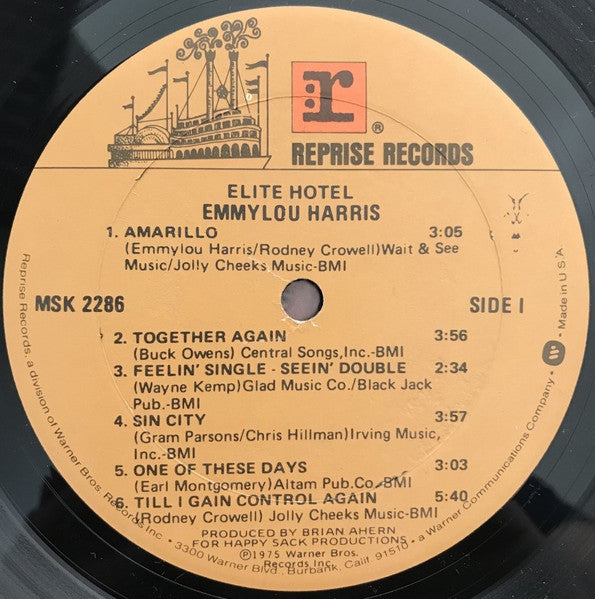 Emmylou Harris - Elite Hotel (1975) - VG+ LP Record 1977 Reprise USA Vinyl - Country Rock / Country - Shuga Records