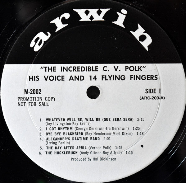C. V. Polk - The Incredible C. V. Polk - VG+ LP Record 1966 Arwin USA White Label Promo Vinyl - Jazz / Easy - Shuga Records