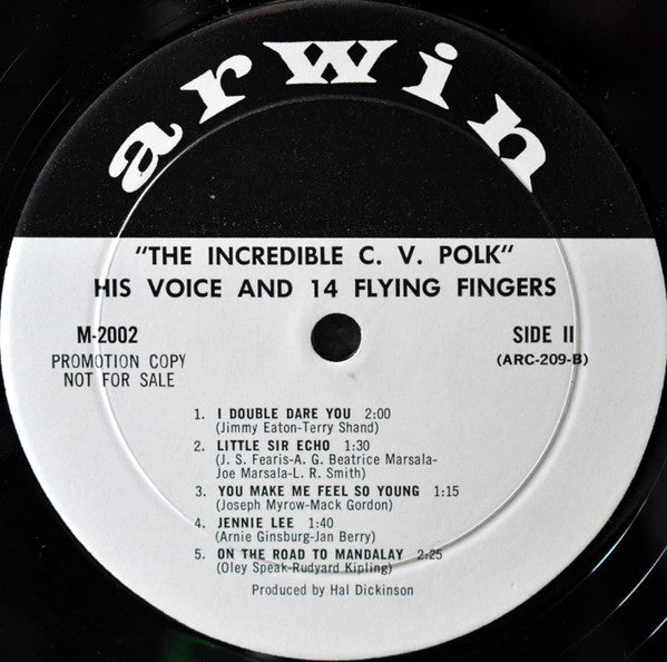 C. V. Polk - The Incredible C. V. Polk - VG+ LP Record 1966 Arwin USA White Label Promo Vinyl - Jazz / Easy - Shuga Records