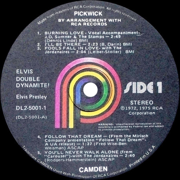 Elvis Presley - Double Dynamite! - VG+ 2 LP Record 1975 Pickwick USA Vinyl - Rock & Roll / Pop Rock - Shuga Records