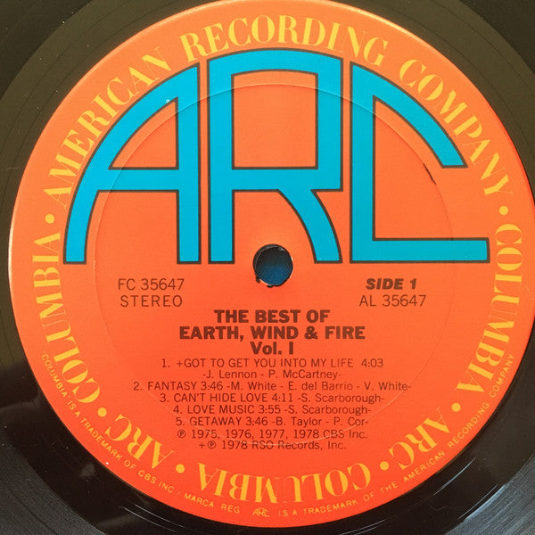 Earth, Wind & Fire – The Best Of Earth Wind & Fire Vol. I - VG+ LP Record 1978 Columbia USA Vinyl - Soul / Funk / Disco - Shuga Records