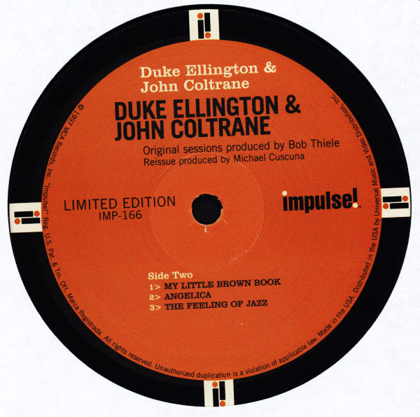 Duke Ellington & John Coltrane - Duke Ellington & John Coltrane (1963) - VG+ LP Record 1997 Impulse! 180 gram Vinyl - Jazz / Bop - Shuga Records