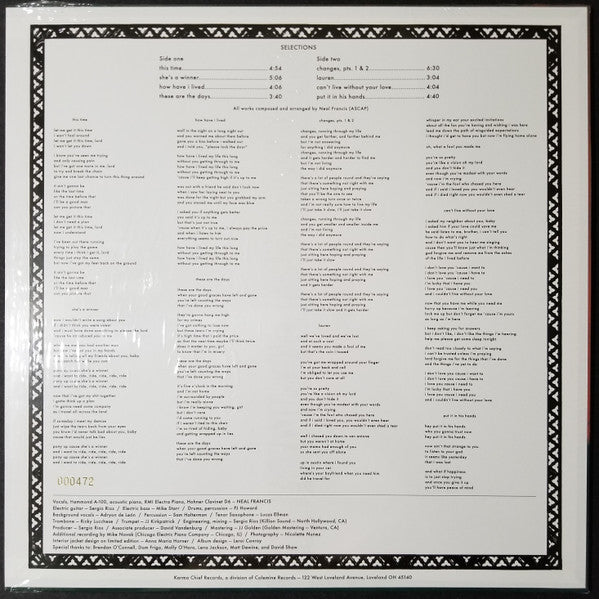 Neal Francis - Changes - Mint- LP Record 2019 Karma Chief Colemine Gold Vinyl & Numbered 666/1500 - Soul / Chicago