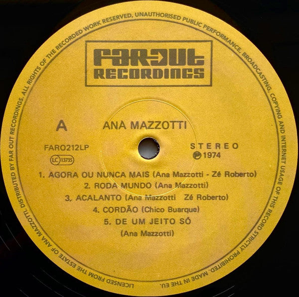 Ana Mazzotti – Ninguem Vai Me Segurar (1974) - New LP Record 2019 Far Out Recordings UK Vinyl - Brazilian /  Bossanova / Latin Jazz - Shuga Records