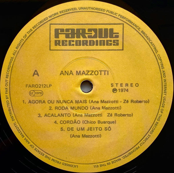 Ana Mazzotti – Ninguem Vai Me Segurar (1974) - New LP Record 2019 Far Out Recordings UK Vinyl - Brazilian /  Bossanova / Latin Jazz