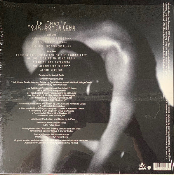 Me'Shell NdegéOcello ‎- If That's Your Boyfriend (He Wasn't Last Night) - VG+ 12" Single Record 1993 Maverick USA - House / Acid Jazz - Shuga Records