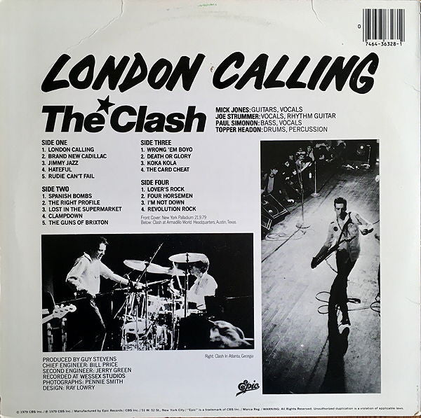 The Clash - London Calling - VG+ 2 LP Record 1979 Epic USA Original PITMAN RARE Vinyl, Inner Sleeves - Punk / Rock / New Wave - Shuga Records