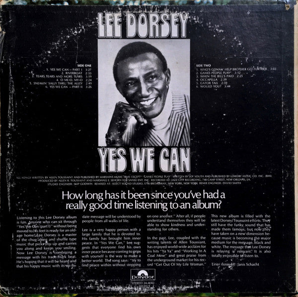 Lee Dorsey - Yes We Can - VG (VG- low grade cover) LP Record 1970 Polydor USA Original Vinyl - Soul / Funk / Bayou Funk - Shuga Records