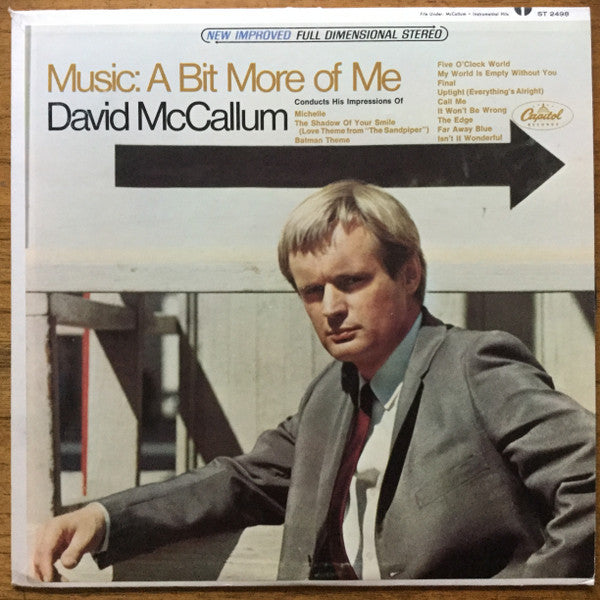 David McCallum - Music: A Bit More Of Me - VG+ LP Record 1967 Capitol USA Original Vinyl - Jazz-Funk / Space Age - Shuga Records