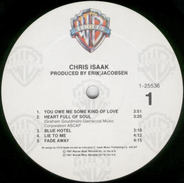 Chris Isaak – Chris Isaak - Mint- LP Record 1987 Warner USA Original Vinyl - Pop Rock / Blues Rock / Rockabilly - Shuga Records