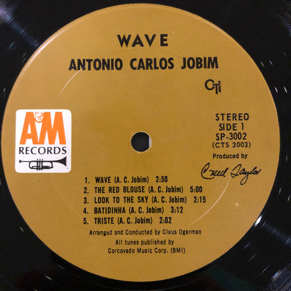 Antonio Carlos Jobim - Wave - VG- (Low grade vinyl) LP Record 1967 CTI A&M Stereo USA Original Vinyl - Jazz / Bossa Nova / Latin Jazz - Shuga Records