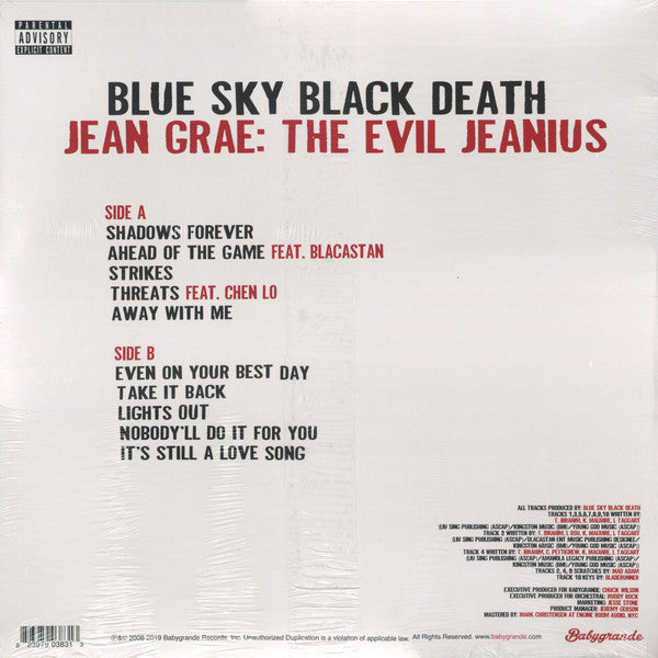 Blue Sky Black Death & Jean Grae - The Evil Jeanius (2008) - Mint- LP Record 2019 Babygrande USA Vinyl -Hip Hop - Shuga Records