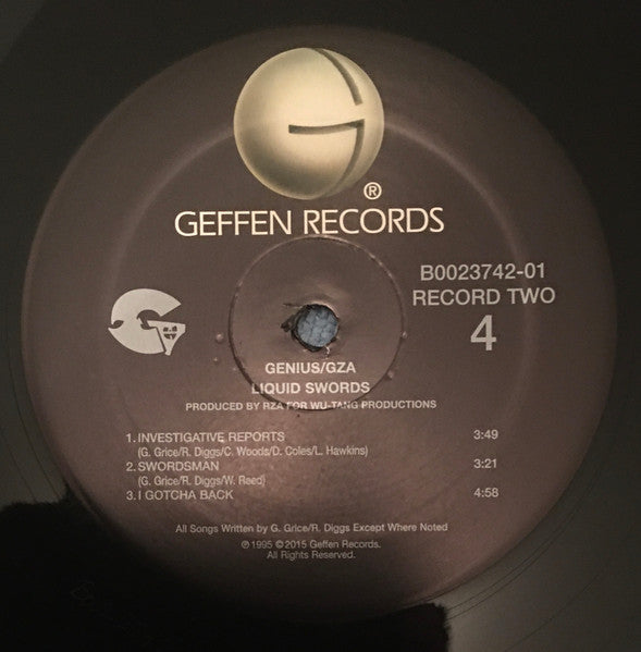 Genius / GZA - Liquid Swords (1995) - VG+ 2 LP Record 2015 Geffen UMe Vinyl - Hip Hop / Wu-Tang Clan - Shuga Records