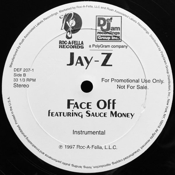 Jay-Z - Face Off - Mint- 12" Single Record 1997 Roc-A-Fella USA Promo Vinyl - Hip Hop