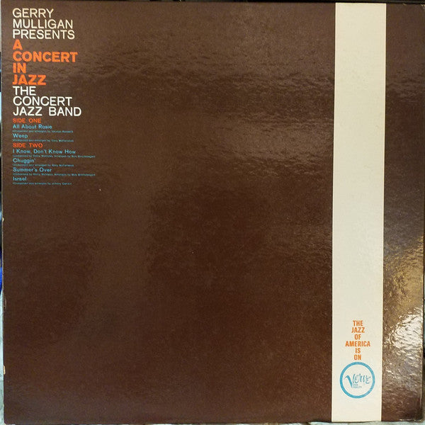 Gerry Mulligan - Gerry Mulligan Presents A Concert In Jazz - VG+ LP Record 1961 Verve Mono USA Vinyl - Jazz / Cool Jazz - Shuga Records