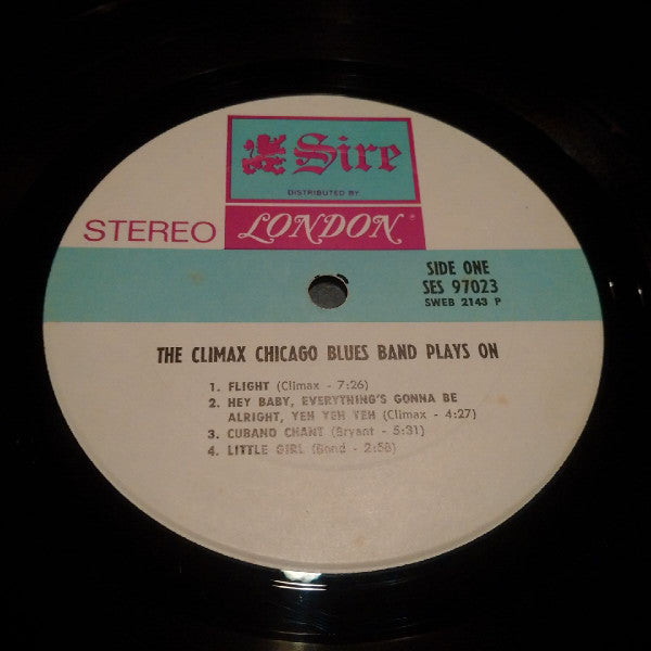 The Climax Blues Band - Plays On - VG+ LP Record 1969 Sire London USA Original Vinyl - Classic Rock / Blues Rock - Shuga Records