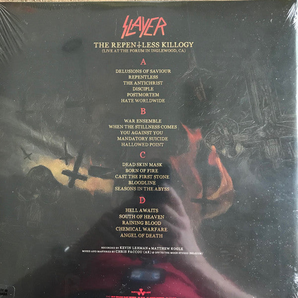 Slayer - The Repentless Killogy (Live At The Forum In Inglewood, CA) - Mint- 2 LP Record 2019 Nuclear Blast Red Vinyl - Rock / Metal / Thrash - Shuga Records