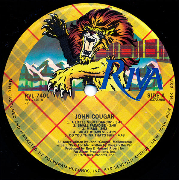 John Cougar – John Cougar - Mint- LP Record 1979 Riva Richmond 72 Press Original USA Vinyl - Pop Rock