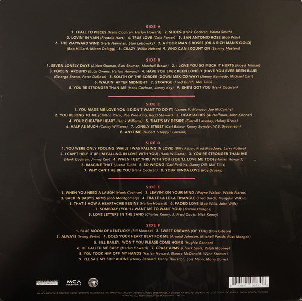 Patsy Cline - Sweet Dreams: The Complete Decca Studio Masters 1960-1963 - New 2 LP Record Store Day Black Friday Third Man Pink/Purple/Yellow Vinyl - Country - Shuga Records