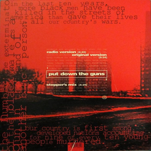 JG - Put The Guns Down - Mint- 12" Single Record 1993 Gasoline Alley USA Vinyl - Hip Hop - Shuga Records