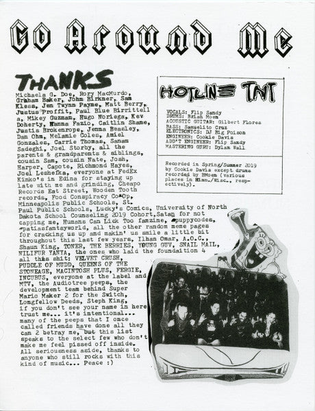 Hotline TNT - Go Around Me - Mint- EP Record 2019 USA Self-released Vinyl & Insert - Shoegaze / Punk / Alternative Rock - Shuga Records